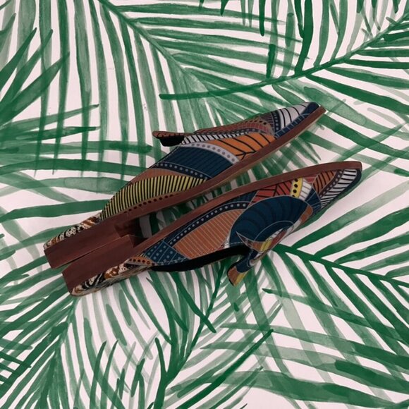 Inkkas Cyprus Colorful Boho Art to Wear Slide Mules Size 7 - Picture 5 of 7